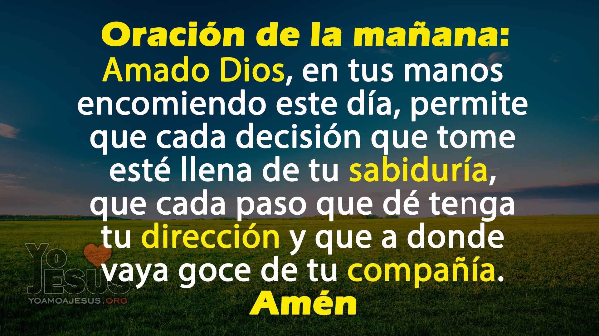 ☀️ Oración De La Mañana: 🙏 Te Necesito Cada Dia De Mi Vida | Yo ️ A Jesús